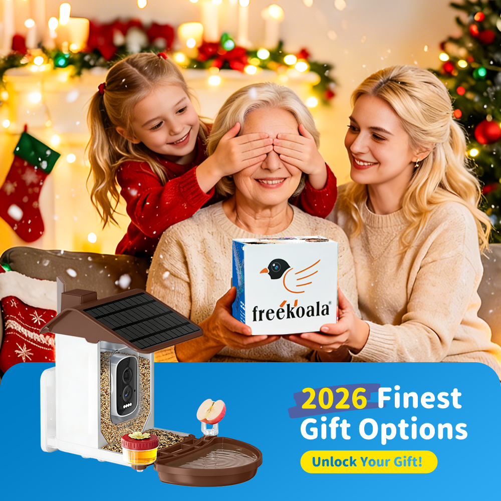 Freekoala 4K Camera Bird Feeder - Brown