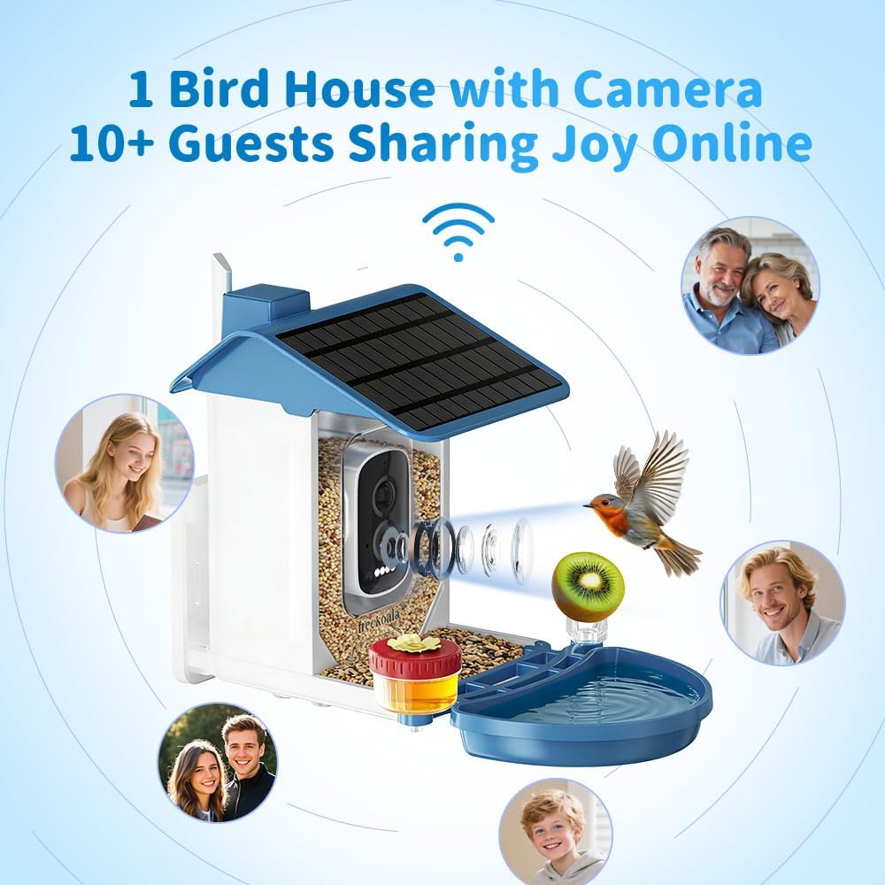 Freekoala 4K Camera Bird Feeder - Blue