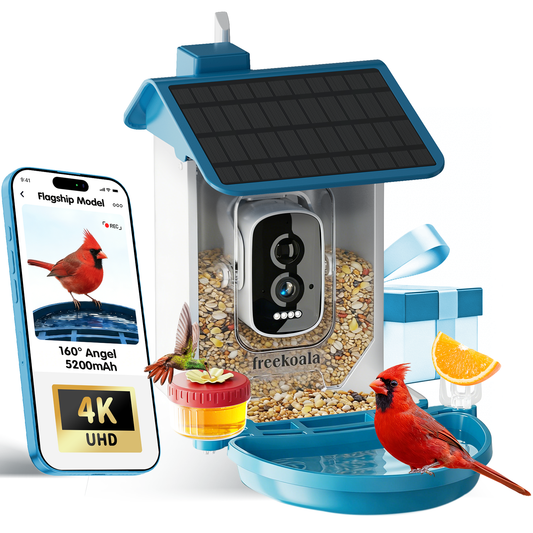 Freekoala 4K Camera Bird Feeder - Blue