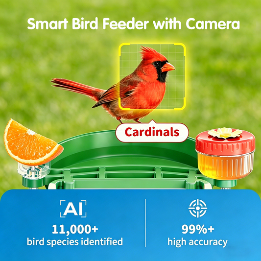 FreeKoala 4K Camera Bird Feeder - Green